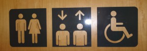 The restroom elevator ambiguity