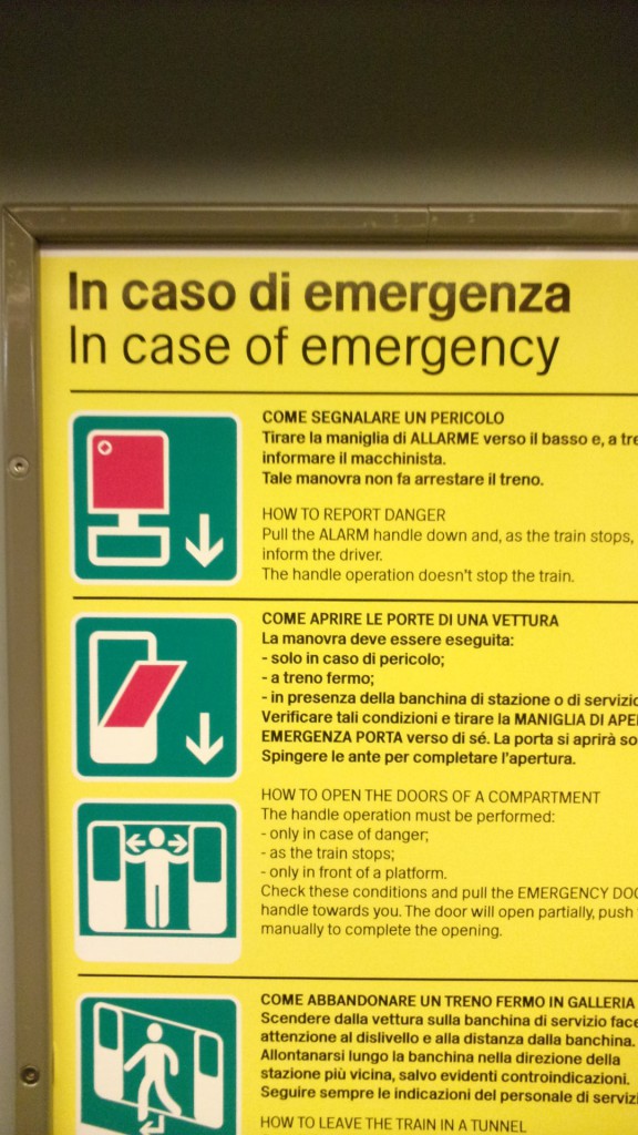 Milan Metro emergency directions in 2016. Image credit: Roberto Casati